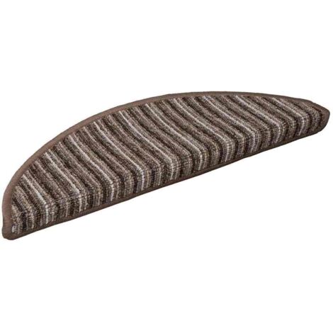 Tapis d'escalier auto-adhésifs 15 pcs Marron 56 x 17 x 3 cm (1/5)