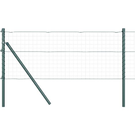 Poteau de clôture. 7 pcs Vert Acier (1/5)