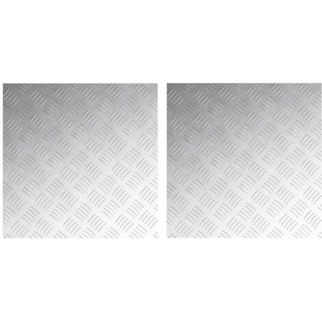 Nez de marche Carré 2 pcs Argenté 50 x 50 cm Aluminium (1/5)
