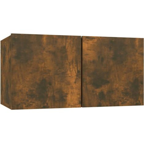 Armoire TV Banc TV Armoire TV suspendue Chêne fumé 60x30x30 cm Bois d'ingénierie (1/5)