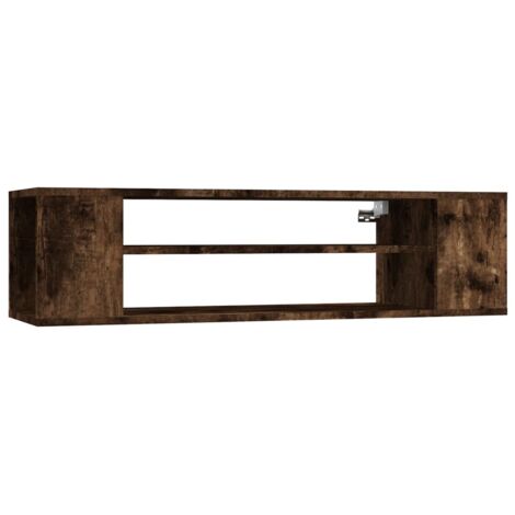 Armoire TV Banc TV Armoire TV suspendue Chêne fumé 100x30x26,5cm Bois d'ingénierie (1/5)