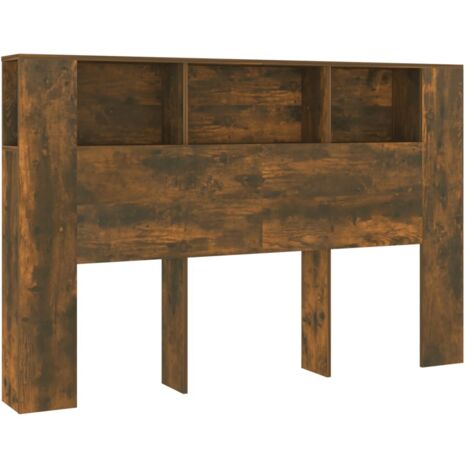 Armoire de tête de lit chêne fumé 160x18,5x104,5 cm (1/5)