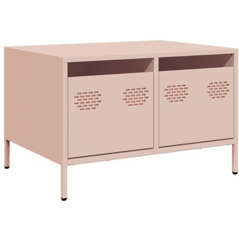 Meuble TV Banc TV Armoire TV rose 68x50x43,5 cm acier laminé à froid (1/5)