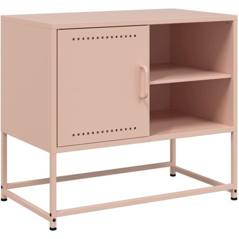 Meuble TV Banc TV Armoire TV rose 68x39x60,5 cm acier (1/5)