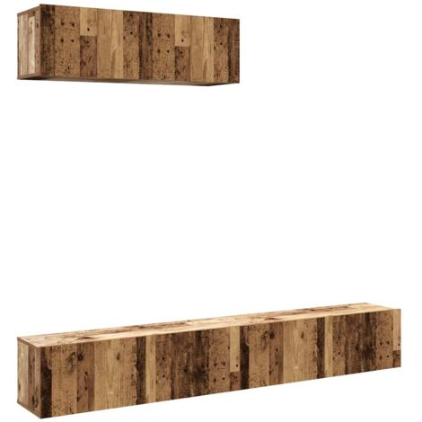 Meubles TV Banc TV Armoire TV muraux 3 pcs vieux bois 100x30x30 cm bois ingénierie (1/5)