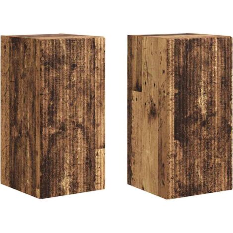 Meuble TV Banc TV Armoire TV mural Montage mural 2 pcs Bois Ancien 30 x 31 x 60 cm (1/5)