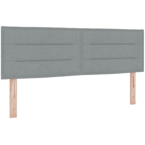 Tête de lit LED avec bandes LED Gris clair 160 cm tissu (1/5)
