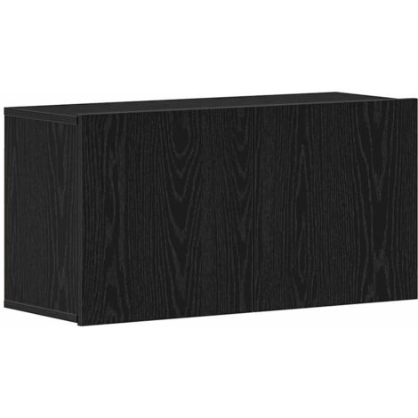 Meuble TV Banc TV Armoire TV Chêne noir 80x30x41 cm Bois d'ingénierie (1/5)