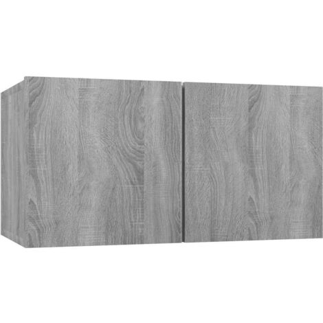 Armoire TV Banc TV Armoire TV suspendue Sonoma gris 60x30x30 cm Bois d'ingénierie (1/5)