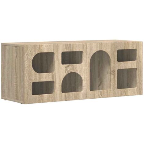 Meuble TV Banc TV Armoire TV Chêne Sonoma 100 x 35 x 40 cm Bois d'ingénierie (1/5)