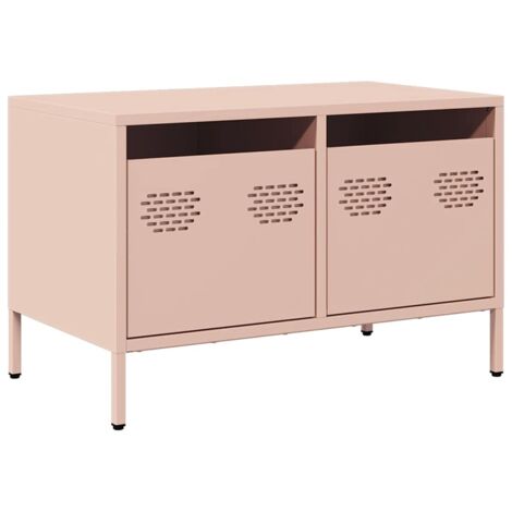 Meuble TV Banc TV Armoire TV rose 68x39x43,5 cm acier laminé à froid (1/5)
