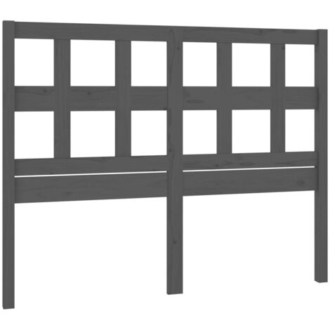 Tête de lit Gris 145,5x4x100 cm Bois massif de pin (1/5)
