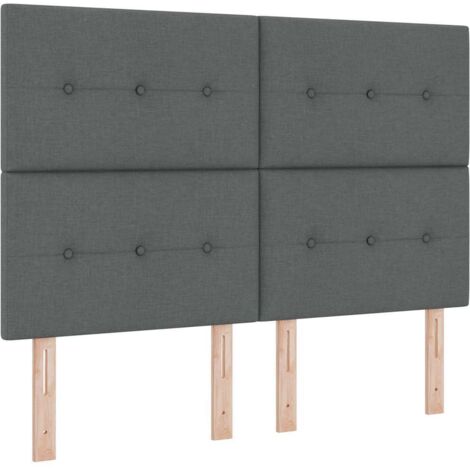Tête de lit LED avec bandes LED Gris foncé 160 cm tissu (1/5)