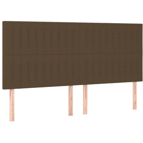 Tête de lit marron foncé 160 x 5 x 118/128 cm Tissu (1/5)