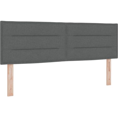 Tête de lit LED avec bandes LED Gris foncé 160 cm tissu (1/5)