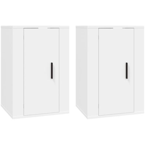 Meubles TV Banc TV Armoire TV muraux 2 pcs Blanc 40x34,5x60 cm (1/5)