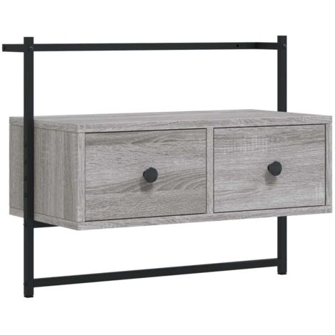Meuble TV Banc TV Armoire TV mural sonoma gris 60,5x30x51 cm bois d'ingénierie (1/5)