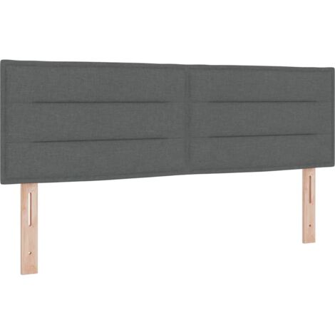 Tête de lit Gris foncé 160 cm tissu (1/5)