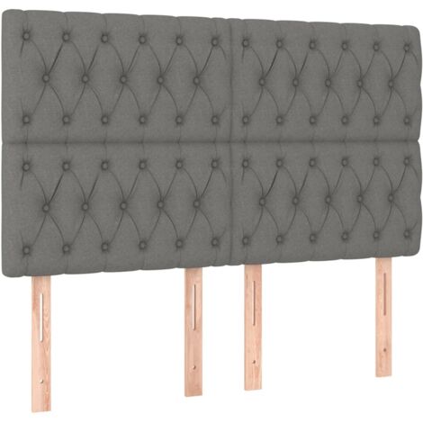 Tête de lit Gris foncé 160 x 7 x 118/128 cm Tissu (1/5)