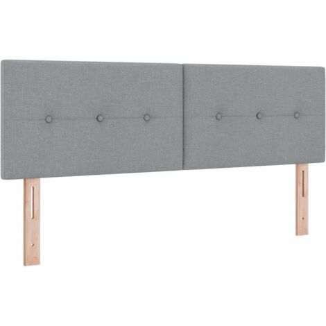 Tête de lit réglable en hauteur Gris clair 160 cm tissu (1/5)