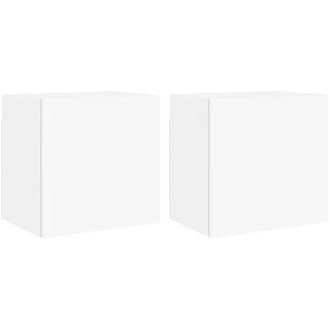 Meubles TV Banc TV Armoire TV muraux 2 pcs blanc 40,5x30x40 cm bois d'ingénierie (1/5)
