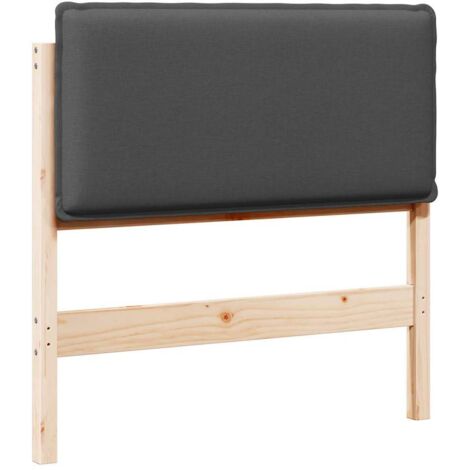 Tête de lit capitonnée Gris Naturel et Foncé 90 cm Pin massif (1/5)