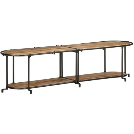 Meuble TV Banc TV Armoire TV 160x42x40 cm bois massif de manguier brut (1/5)