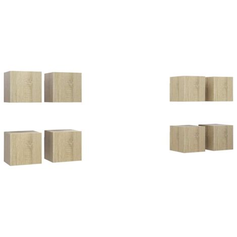 Meubles TV  Banc TV  Armoire TV muraux 8 pcs Chêne sonoma 30,5x30x30 cm (1/5)