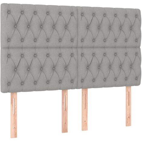 Tête de lit Gris clair 160 x 7 x 118/128 cm Tissu (1/5)