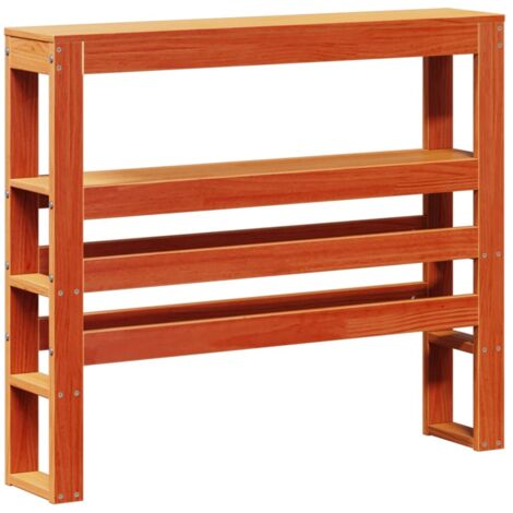Tête de lit avec étagères marron cire 75 cm bois massif de pin (1/5)