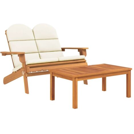 Ensemble de salon de jardin Adirondack 2 pcs Mobilier de jardin bois acacia solide (1/5)