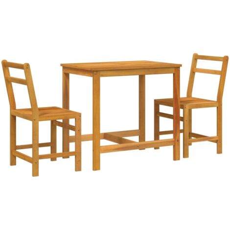Ensemble de balcon 3 pcs Mobilier de jardin bois d'acacia solide (1/5)