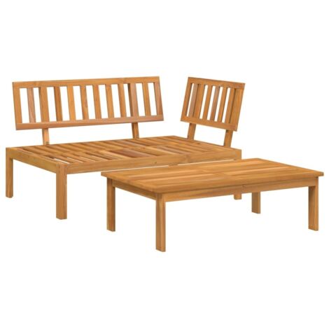 Salon de jardin palette 2 pcs Mobilier de jardin bois massif d'acacia (1/5)