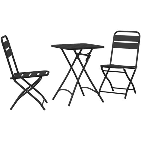 Ensemble bistrot 3 pcs Mobilier de jardin Anthracite Acier (1/5)