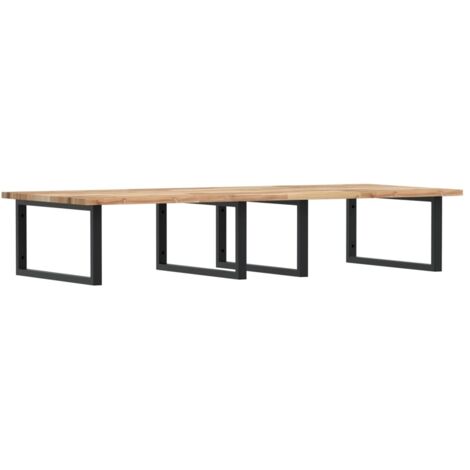 Étagères de rangement，Étagère de vasque murale acier et bois massif d'acacia CFW73161 (1/5)