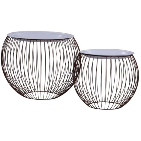 Lot de 2 Tables Basses Tables d'appoint Table Canapé Doré pour salon, chambre, style Élégante BV65646 (1/5)