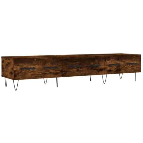 Armoire Meuble TV Scandinave,Banc support TV chêne fumé 150x36x30 cm bois d'ingénierie -75507 (1/5)