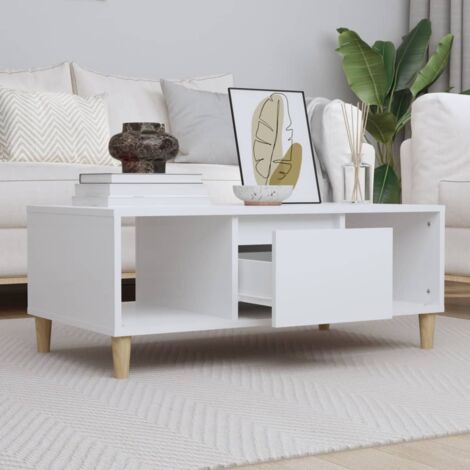 Table basse, Table de Salon, Table d'appoint Blanc 90x50x36,5 cm Bois d'ingénierie XZZ87946952 (1/5)