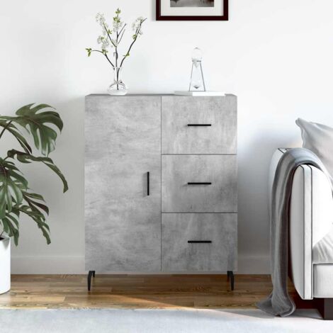 Buffet，Bahut，Meuble de Rangement pour Salon, Salle à Manger, Cuisine gris béton 69,5x34x90 cm bois d'ingénierie XZZZ170314 (1/5)