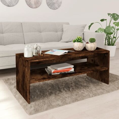 Table basse, Table de Salon, Table d'appoint Chêne fumé 100x40x40 cm Bois d'ingénierie XZZ28462714 (1/5)