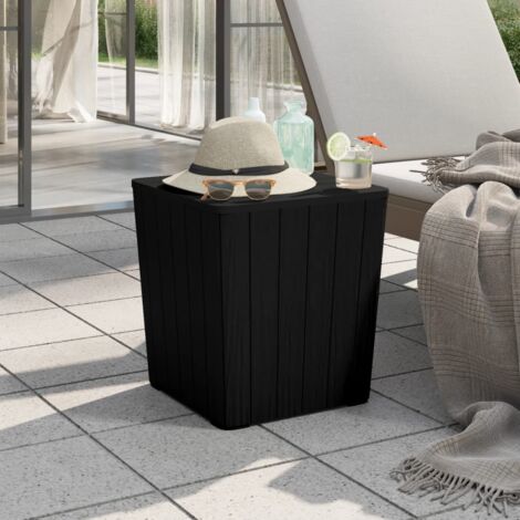 Table de jardin Table de patio Table d'extérieur avec couvercle amovible noir polypropylène BZTHBS866446 (1/5)