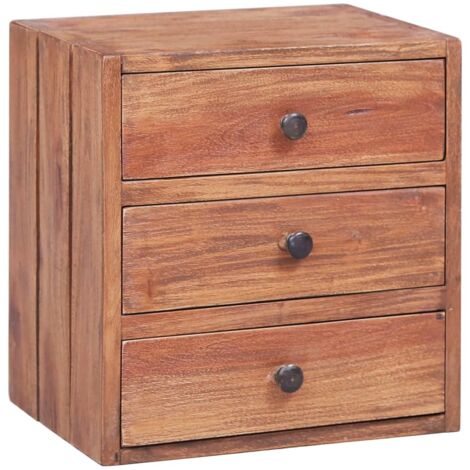Furniture Limited - Table de chevet avec 3 tiroirs 35x25x35 cm bo (1/5)