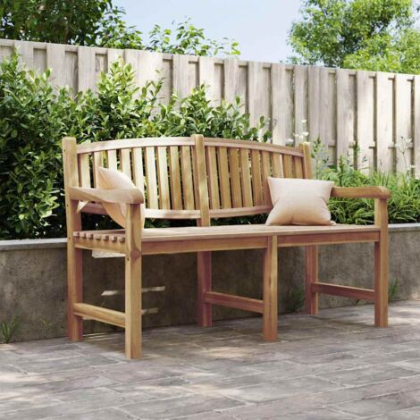 Banc de jardin, Banc de jardin, Banquette design contemporain 149,5x60x90 cm bois de teck solide NKK41107 (1/5)