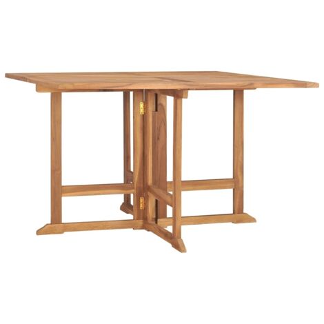 Table à manger de jardin Table à dîner pliable 110x110x75 cm Teck massif 35060 (1/5)