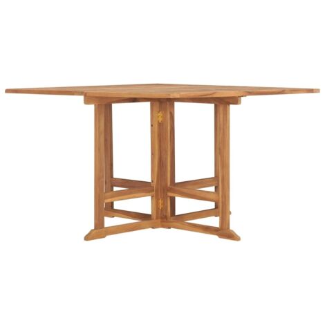 Table à manger de jardin pliable, Table à dîner, Table d'extérieur 110x110x75 cm Teck massif GHY2697 (1/5)