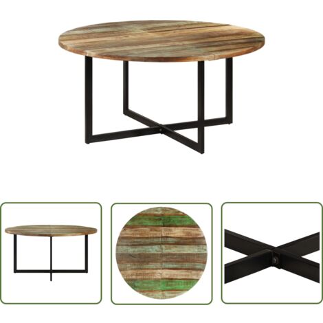 Table de salle à manger, Table à dîner, Table de Cuisine 150x75 cm Bois massif de récupération BHU3796 (1/5)