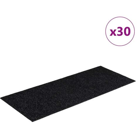 Tapis d'escalier autocollants 30 pièces 60 x 25 cm Noir Rectangulaire (1/5)