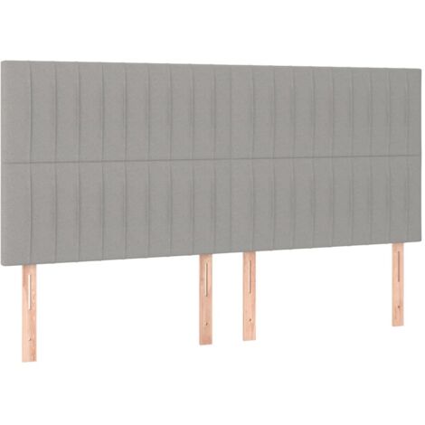 Tête de lit Gris clair 160 x 5 x 118/128 cm Tissu (1/5)