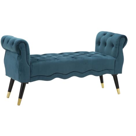 Banc Paris bleu sarcelle/or 120 x 40 x 60 cm (1/5)