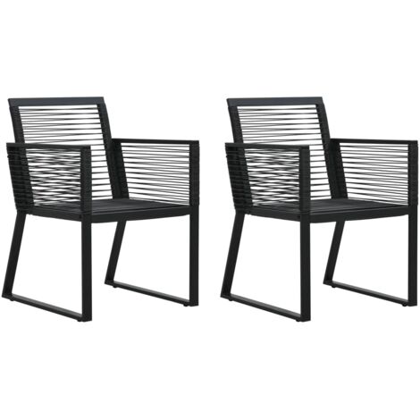 Lot de 2 Chaises de jardin Siège de Terrasse Fauteuil de jardin Noir Rotin PVC DHNET3754971 (1/5)